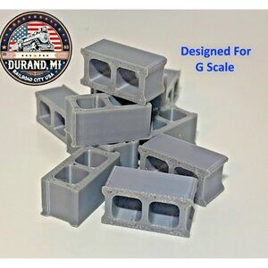 G Scale Concrete Miniature Cinder Blocks X10 - Train Gray (G Scale, set of 10)